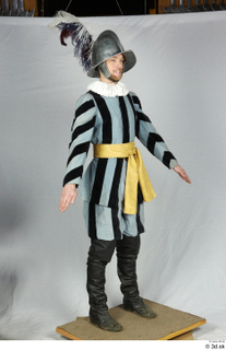  Photos Medieval Guard in cloth armor 3 Medieval clothing a poses medieval soldier striped suit whole body 0008.jpg